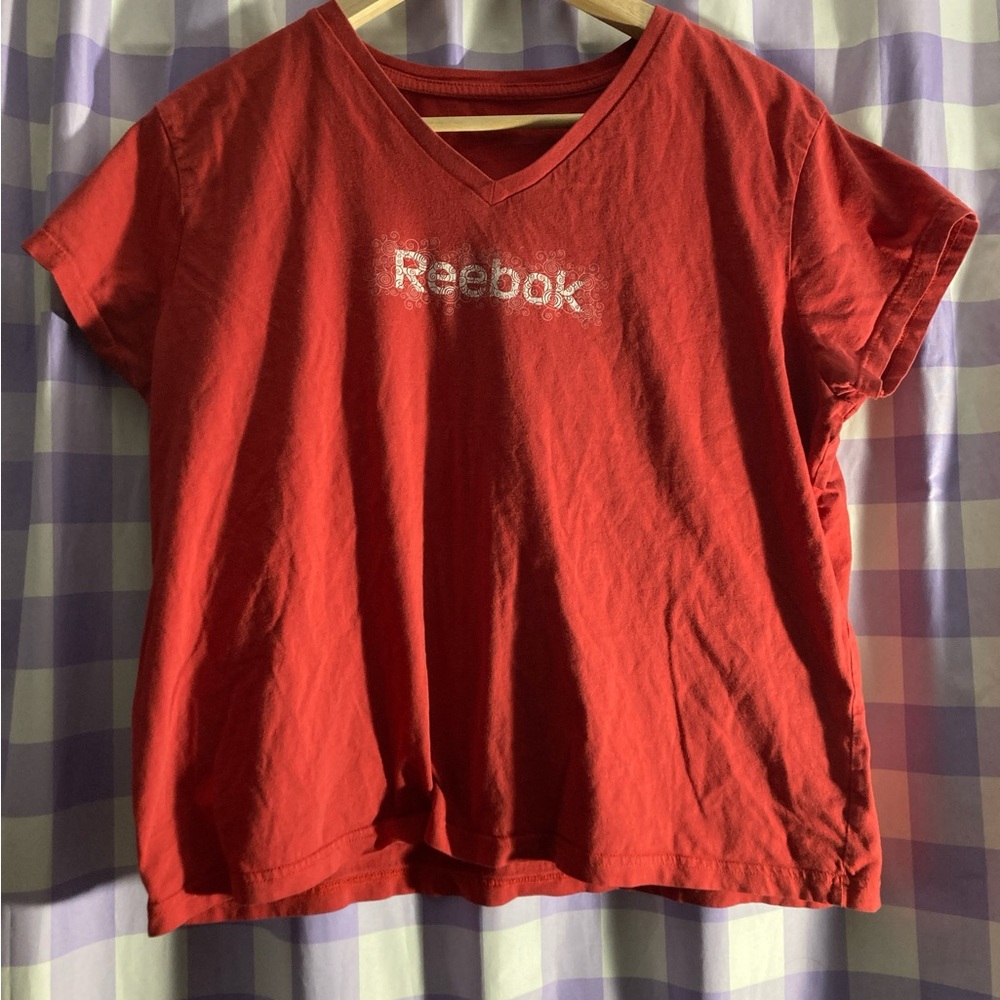 Reebok Red V-Neck T-Shirt